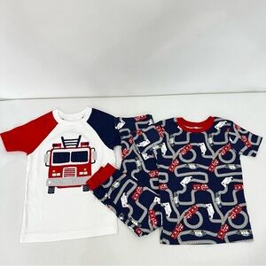 Carter's 3 Pcs Pajama Set Kids Size 5 Years Boys Firefighter Medical Print Blue